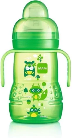 Bouteille De Transition MAM - 220 Ml - à Partir De 4 Mois - Pomme De Douche Souple Antifuite Souple - Unisexe