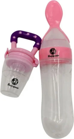 Cuillère à Biberon BenjaGoods® Pour Bébé Avec Tétine Aux Fruits|Bébé|Couverts Pour Enfants|Nourriture Et Boisson Pour Bébés|Couverts Bébé|Biberon|Soins De Bébé|Rose-mauve -Bébé Soldes Boutique 642x1200