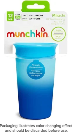 Munchkin Miracle Cup Sippy - Changement De Couleur - 360 Changement De Couleur Gobelet Bleu -Bébé Soldes Boutique 662x1200 4