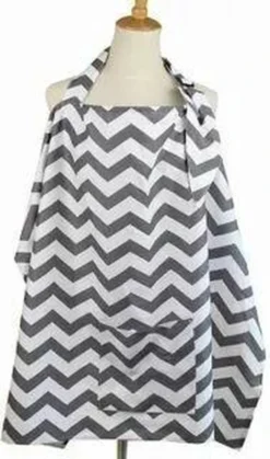 MINIIYOU® | Chiffon D'allaitement Rayures Grijs | Short D'allaitement | Tissu écran Pendant L'alimentation | Bébé Et Maman | Comprend Un Petit Sac De Rangement