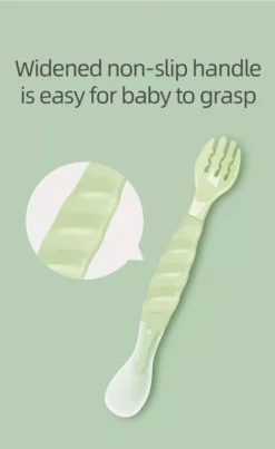 Fourchette & Cuillère Multifonctions - Couverts Bébé Et Enfant - Couverts D'entraînement - Vert -Bébé Soldes Boutique 735x1200 2