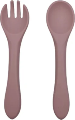 Ensemble De Couverts Pour Bébé - Couverts Couverts Pour Enfants - Couverts D'entraînement - Pliables - Flexibles - Fourchette Et Cuillère - Couverts Pour Tout-petits - Rose Pâle