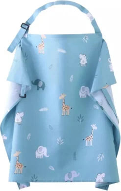 IL BAMBINI - Tissu D'allaitement - Tissu Pour Protéger L'allaitement - Animaux Blauw