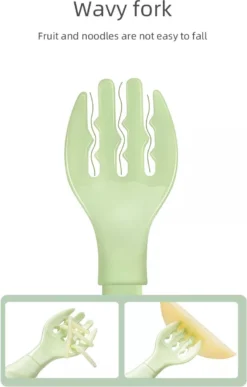 Fourchette & Cuillère Multifonctions - Couverts Bébé Et Enfant - Couverts D'entraînement - Vert -Bébé Soldes Boutique 765x1200 1