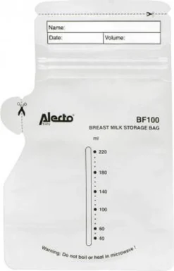 Alecto BF100 - Sacs De Conservation Lait Maternel 220ml, 100 Pièces -Bébé Soldes Boutique 769x1200