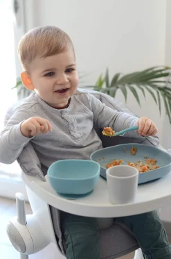 Beaba, Ensemble à Manger, 4 Pièces, Antidérapant, Bleu / Taupe, Silicone -Bébé Soldes Boutique 795x1200 2