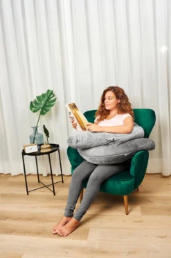 Telano De Maternité Telano XXL | Couverture Grise Et Rose | Sac De Rangement |Tissu De Velours | Coussin Nutritionnel | Forme De U | Extra Large | Oreiller De Couchage Latéral -Bébé Soldes Boutique 800x1200 23