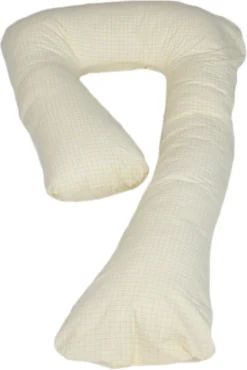 Oreiller D'allaitement / Oreillers De Grossesse | Forme J 235 Cm | Carreaux Beiges