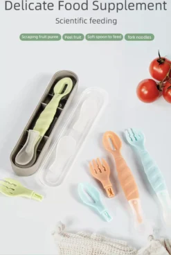 Fourchette & Cuillère Multifonctions - Couverts Bébé Et Enfant - Couverts D'entraînement - Bleu -Bébé Soldes Boutique 805x1200