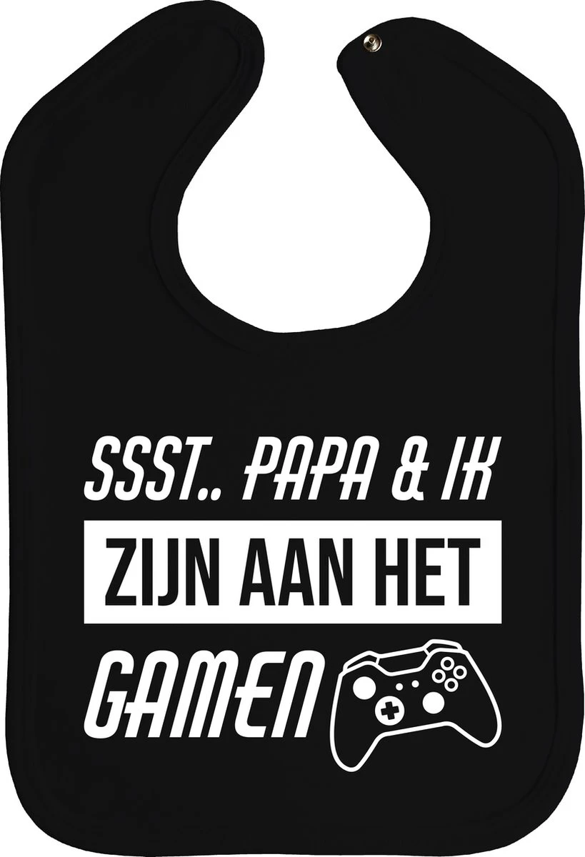 Bébé - Bambin - Bavoir - Ssst.. Papa Et Moi Sommes En Train De Jouer - Avec Bouton Pression - Couleur : Noir - Cadeau Fête Des Pères - Père - Cadeau - Gaming - Playstation 5 - Xbox - Gaming Pc 1 Bébé - Bambin - Bavoir - Ssst.. Papa Et Moi Sommes En Train De Jouer - Avec Bouton Pression - Couleur : Noir - Cadeau Fête Des Pères - Père - Cadeau - Gaming - Playstation 5 - Xbox - Gaming Pc