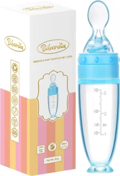 Biberoia® Coffret Cadeau - Bébé - Biberon Avec Cuillère - Anneau De Dentition Avec Hochet - Jouets - Biberon - Couverts Bébé - Blauw -Bébé Soldes Boutique 820x1200 2