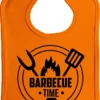 Barbecue Time - Bavoir - Bouton Pression - Orange - Imprimé Noir - Pièces 1 - Barbecue - Bavoirs - Bbq - Barbecues - Bavoir - Bbq Time