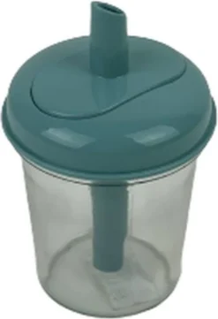 Gobelet En Verres Avec Embout Buccal - Transparent / Turquoise - Glas / Plastique - ⌀ 8 X 14 Cm - Boire - Gobelet - Gobelet - Boire
