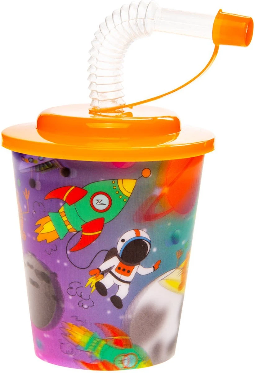 Decopatent® 12 PCS SPACE / SPACE 3D Gobelet Avec Paille Et Couvercle - 250ML - Gobelets En Plastique Voyage Spatial - Fête D'enfants - Gobelets D'anniversaire Pour Enfants - Friandise - Cadeaux à Distribuer à Distribuer 3 Decopatent® 12 PCS SPACE / SPACE 3D Gobelet Avec Paille Et Couvercle - 250ML - Gobelets En Plastique Voyage Spatial - Fête D'enfants - Gobelets D'anniversaire Pour Enfants - Friandise - Cadeaux à Distribuer à Distribuer – Image 3