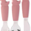 Set De Couverts En Siliconen Eco Rascals - 3 Pièces - Rose - Canard