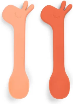 Done By Deer Lot De 2 Cuillères En Silicone Lalee Papaye
