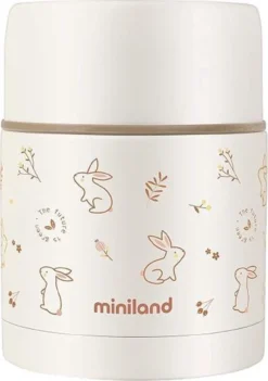 Miniland Thermos Cup Lapin 600 Ml Acier Inoxydable Wit/ Orange 3 Pièces