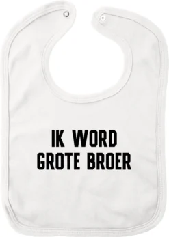Bavoir - Je Vais être Grand Frère - Wit - Bambin Ou Bambin - Bavoir - Annonce Naissance - Annonce Grossesse - Extension Famille - Grand Frère