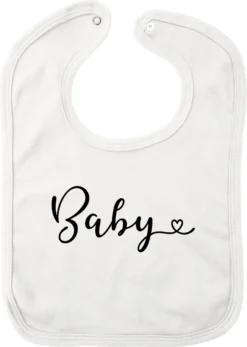 Bavoir Bébé Witte Avec Texte ' Bébé' Avec Coeur - Annonce Grossesse - Annonce Bébé - Enceinte - Annonce Grossesse - Enceinte - Bientôt Disponible - En Attente