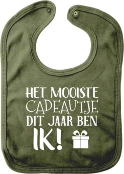 Bavoir Avec Texte - Le Plus Beau Cadeau De Cette Année C'est Moi - Vert - Cadeau - Noël - Sinterklaas - Cadeau De Maternité - Baby Shower - Enceinte - Naissance - Bavoir - Bavoir