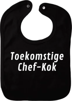Bavoir Du Futur Chef - Zwart - Cadeau De Maternité - Cadeau De Babyshower - Noël - Révélation Du Sexe - Sinterklaas - Enceinte - Naissance - Bavoir Avec Bouton Poussoir
