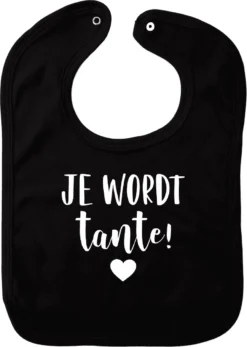 Bavoir Bébé Zwart Avec Le Texte "Tu Vas être Tante !" - Annonce De Grossesse - Annonce De Grossesse - Naissance - Enceinte - Enceinte - En Attente