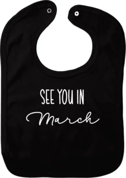 Bavoir Bébé - Rendez-vous En Mars - Zwart - Annonce Grossesse - Naissance - Nouveau-né - Agrandissement Famille - Enceinte - Annonce Grossesse - Annonce Bébé - Bavoir