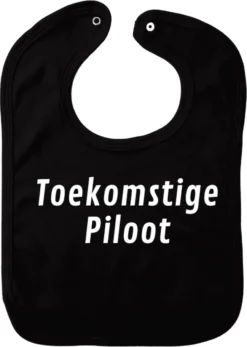 Bavoir Futur Pilote - Zwart - Cadeau Maternité - Cadeau Babyshower - Noël - Gender Reveal - Sinterklaas - Enceinte - Naissance - Bavoir Avec Bouton Poussoir