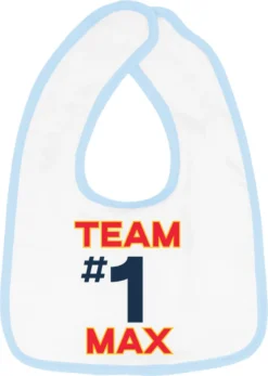 Bavoir Hospitrix Avec Texte "Team #1 MAX" Blauw - Cadeau De Grossesse - Bébé Drool Cloth - Drool Cloth - Spill Cloth - Bavette