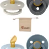 Blisters Bibs Sucettes Anatomique 0-6 Mois| Set 4 Pièces| Sable, Fer, Bleu Ciel, Pétrole| + Etui Tétine Monkiezz| Orthodontique| Anatomiquement| Taille 1