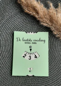 Mint11 - Carte D'allaitement Vert Pastel - Accessoires De Nourriture Pour Bébé - Cadeau De Maternité - Cadeau De Maternité - Fournitures Pour Bébé - Disque D'alimentation - Disque De Stationnement