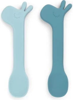 Lot De 2 Cuillères En Silicone Done By Deer Lalee Blue