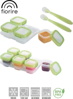 Fiorire Boîtes De Conservation Des Aliments Pour Nourriture Pour Bébé Avec 2 Cuillères Offertes - Sans BPA - Contenants De Congélation - 4 X 120 Ml - 6 X 60 Ml 7 Fiorire Boîtes De Conservation Des Aliments Pour Nourriture Pour Bébé Avec 2 Cuillères Offertes - Sans BPA - Contenants De Congélation - 4 X 120 Ml - 6 X 60 Ml -Bébé Soldes Boutique 879x1200