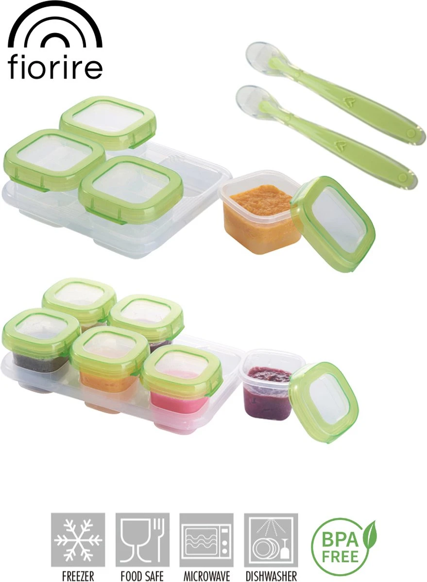 Fiorire Boîtes De Conservation Des Aliments Pour Nourriture Pour Bébé Avec 2 Cuillères Offertes - Sans BPA - Contenants De Congélation - 4 X 120 Ml - 6 X 60 Ml 4 Fiorire Boîtes De Conservation Des Aliments Pour Nourriture Pour Bébé Avec 2 Cuillères Offertes - Sans BPA - Contenants De Congélation - 4 X 120 Ml - 6 X 60 Ml – Image 4