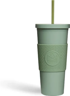 Gobelet Double Paroi Avec Paille Et Couvercle Gobelet Avec Couvercle En Silicone De Qualité Alimentaire Étanche Givré Pastel Acryl Réutilisable Personnalisé