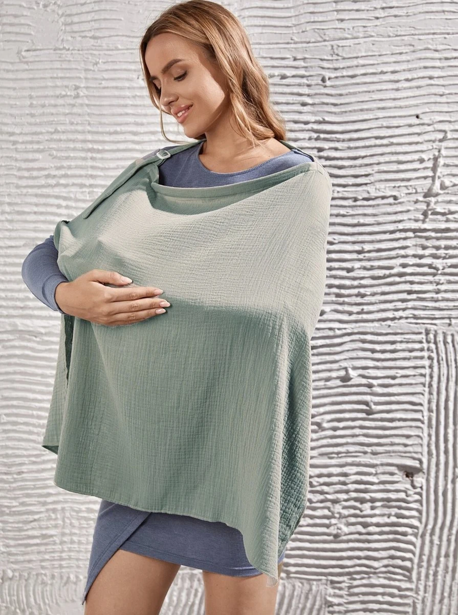 MÉWAVE© | Tissu D'allaitement | Vert | 75x90cm | Tissu D'alimentation Avec Vue Sur Bébé