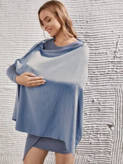 MÉWAVE© | Tissu D'allaitement | Bleu | 75x90cm | Tissu D'alimentation Avec Vue Sur Bébé