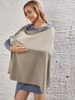 MÉWAVE© | Tissu D'allaitement | Kaki | 75x90cm | Tissu D'alimentation Avec Vue Sur Bébé