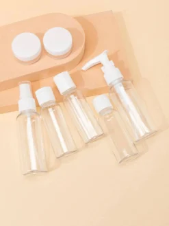 7 Set Professionnel Portable Voyage Cosmétique Voyages Points Ensembles D'embouteillage En Plastique Rechargeable Voyages Cosmétique Bouteille