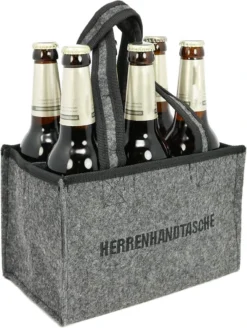 Sac à Main Pour Homme COM-FOUR® - Sac En Feutre Pour Boissons - Sac à Bouteilles En Feutre Pour 6 Bouteilles - 6 Porte-bouteilles Jusqu'à 0 L, Gris/noir, 24 X 15 X 15 Cm (01 Pièces - Sac à Main Homme) -Bébé Soldes Boutique 903x1200