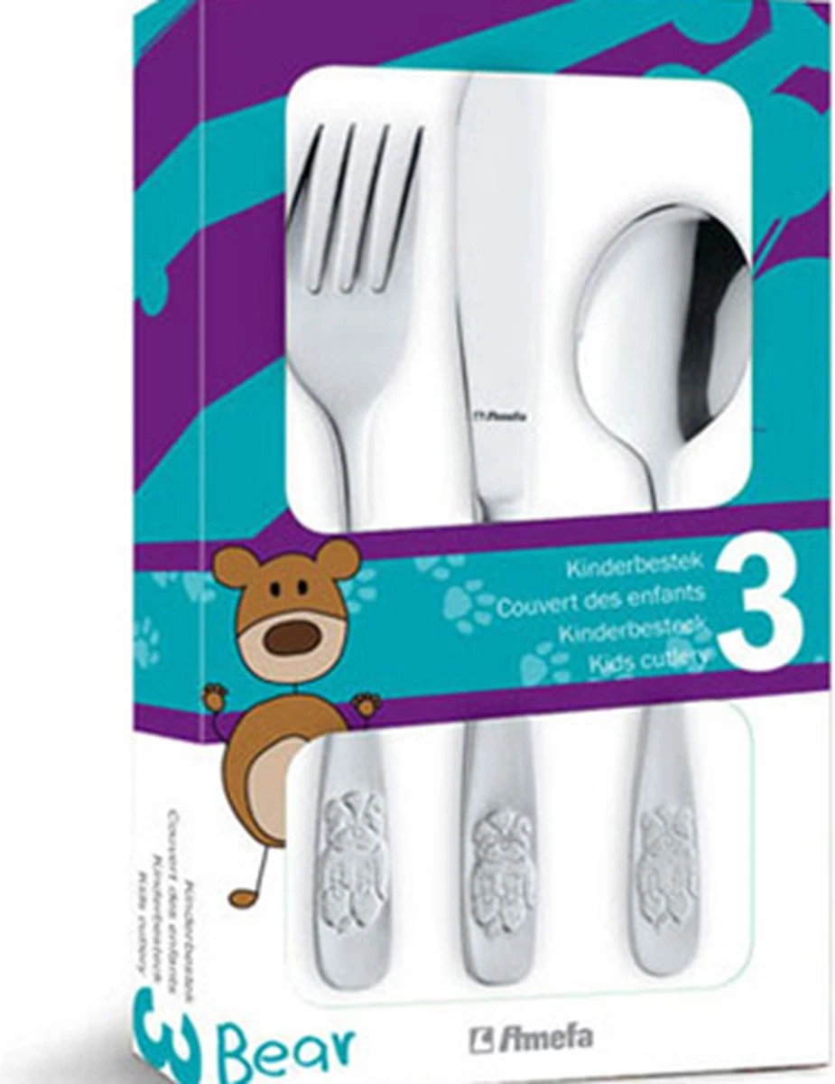 Ensemble De Couverts Pour Enfants Amefa Beer - 3 Pièces - 1 Personne 1 Ensemble De Couverts Pour Enfants Amefa Beer - 3 Pièces - 1 Personne