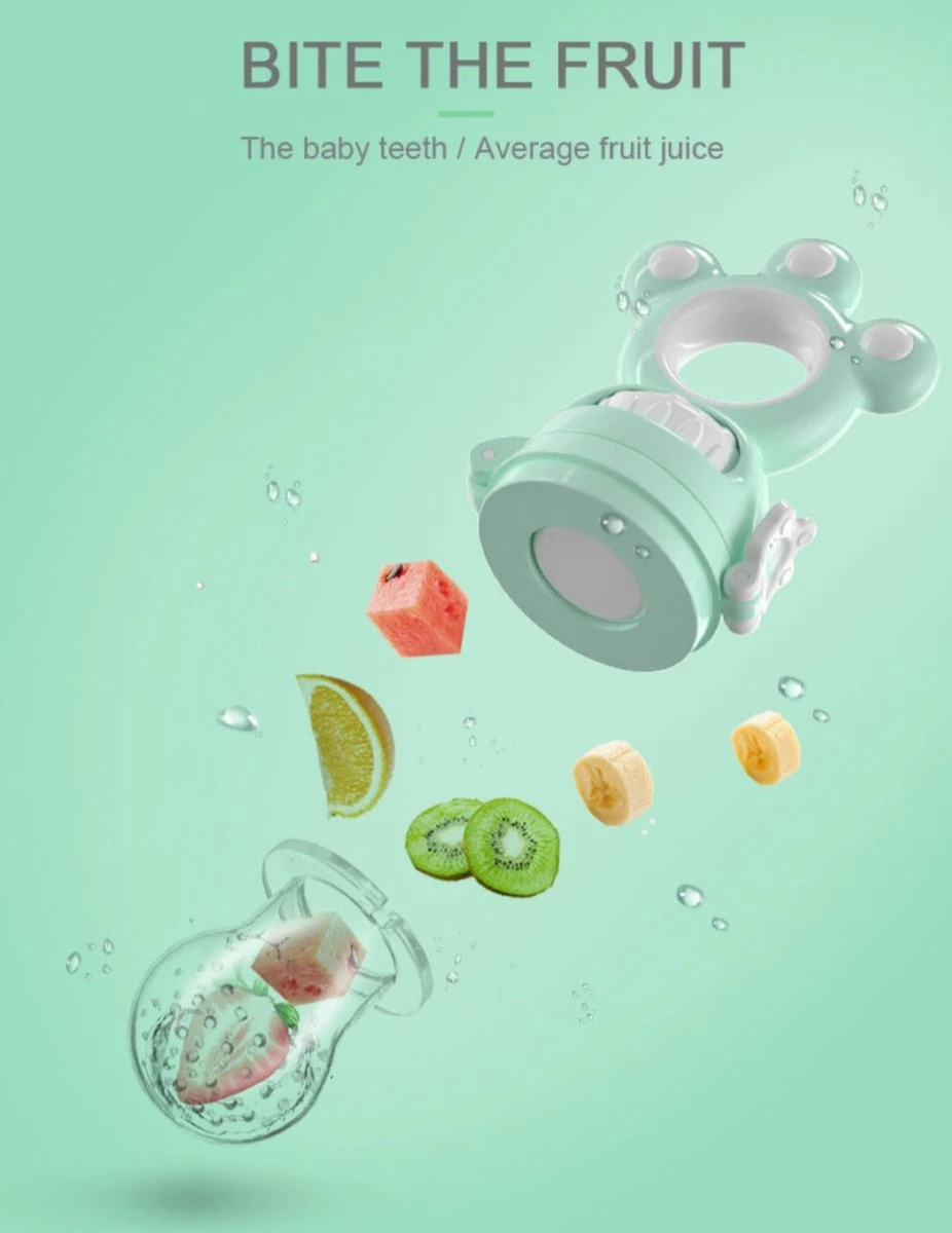 Pack De Démarrage Bébé Fruit Teat Avec 3 Tailles De Sacs Filet SML Avec Pendule De Sécurité 4 M + / VERT 5 Pack De Démarrage Bébé Fruit Teat Avec 3 Tailles De Sacs Filet SML Avec Pendule De Sécurité 4 M + / VERT – Image 5