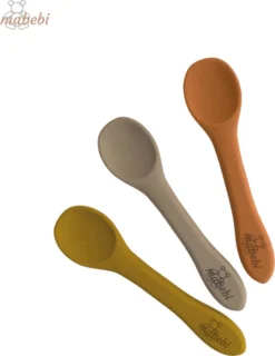 MBB- OBO - 3 Cuillères Pour Bébé/tout-petit - Cuillères En Silicone - Cuillères D'entraînement - Cuillères Pour Enfants - Cuillère - Nourriture
