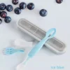 Fourchette & Cuillère Multifonctions - Couverts Bébé Et Enfant - Couverts D'entraînement - Bleu