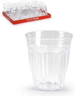 24x Verres De Camping En Plastique Incassables Picardie Transparent 250 Ml - Vaisselle De Camping - Empilables