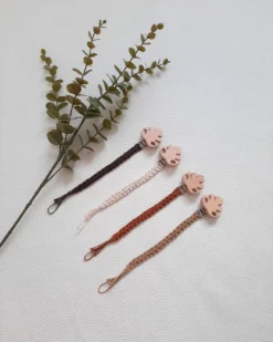 Cordon Sucette|Macramé|Marron|Cordon|Clip Feuille|Bébé|Douche De Bébé|Cadeau De Naissance|Comfykids -Bébé Soldes Boutique 960x1200