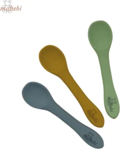 MBB-BGO - 3 Cuillères Pour Bébés/tout-petits - Cuillères En Silicone - Cuillères D'entraînement - Cuillères Pour Enfants - Cuillère - Nourriture