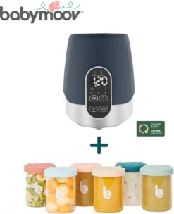 Bundle Babymoov Nourriture Pour Bébé- Et Chauffe-biberon NutriSmart (Home & Car) & Bols ISY - 6 Bocaux De Conservation En Verre - 250 Ml