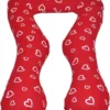 Coussin De Maternité - Coussin D'allaitement - 100% Coton - 300 Cm - Rouge Avec Motif Coeurs Blancs