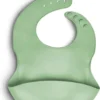 Telano® Vert Menthe Avec Plateau - Bavoir Siliconen Bébé Tout-Petit - Ajustable Et Imperméable - Cadeau De Maternité - Anniversaire